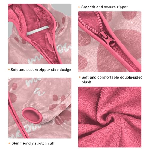 OTVEE Meow and Pink Cat Paws Kids Hoodie Jacket Fall Spring Full Zip Warm Outwear Coat3