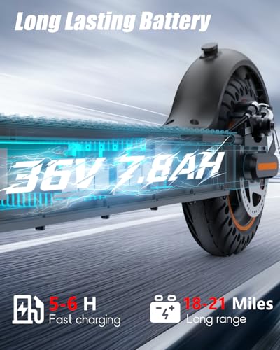 Electric Scooter for Adults,8.5″ Solid Tires, Max 19 Mph