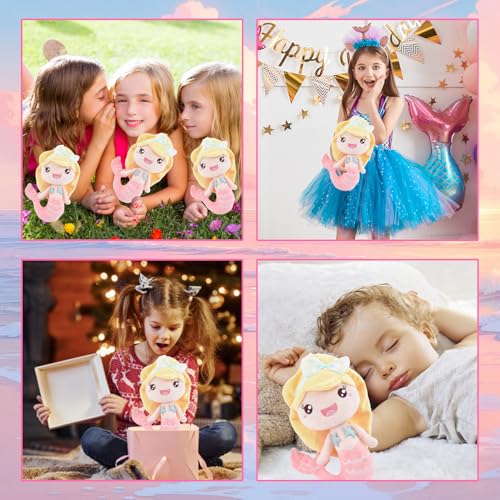 WELLXUNK Meerjungfrau Plüsch Spielzeug, Soft Toys, Kuscheltier, Plushies, Geschenke für Mädchen
