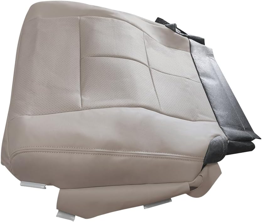 Driver Bottom & Top Lean Back Perforated Seat Cover Replacement Gray Compatible with Lincoln Navigator 2007-2014 Microfiber Leather