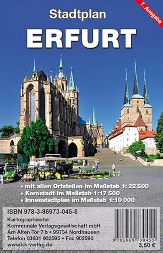 Erfurt: Stadtplan: Mit allen Ortsteilen, Kernstadt, Innenstadtplan