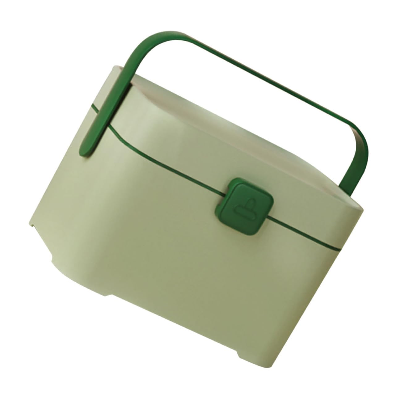 Scatola di Stoccaggio Portatile Maniglia in Plastica Verde | Organizer Multiuso per Gioielli e Articoli da Ufficio, Facile da Trasportare in Viaggio e Trasloco