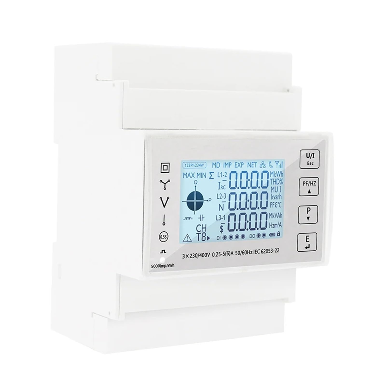 Licznik energii elektrycznej Trójfazowy monitor energii na szynie DIN, miernik mocy, kWh, amperomierz z 3 szt. RS485 Modbus 50/100/15/200CT 230VAC (miernik 3 szt. 150 A CT)
