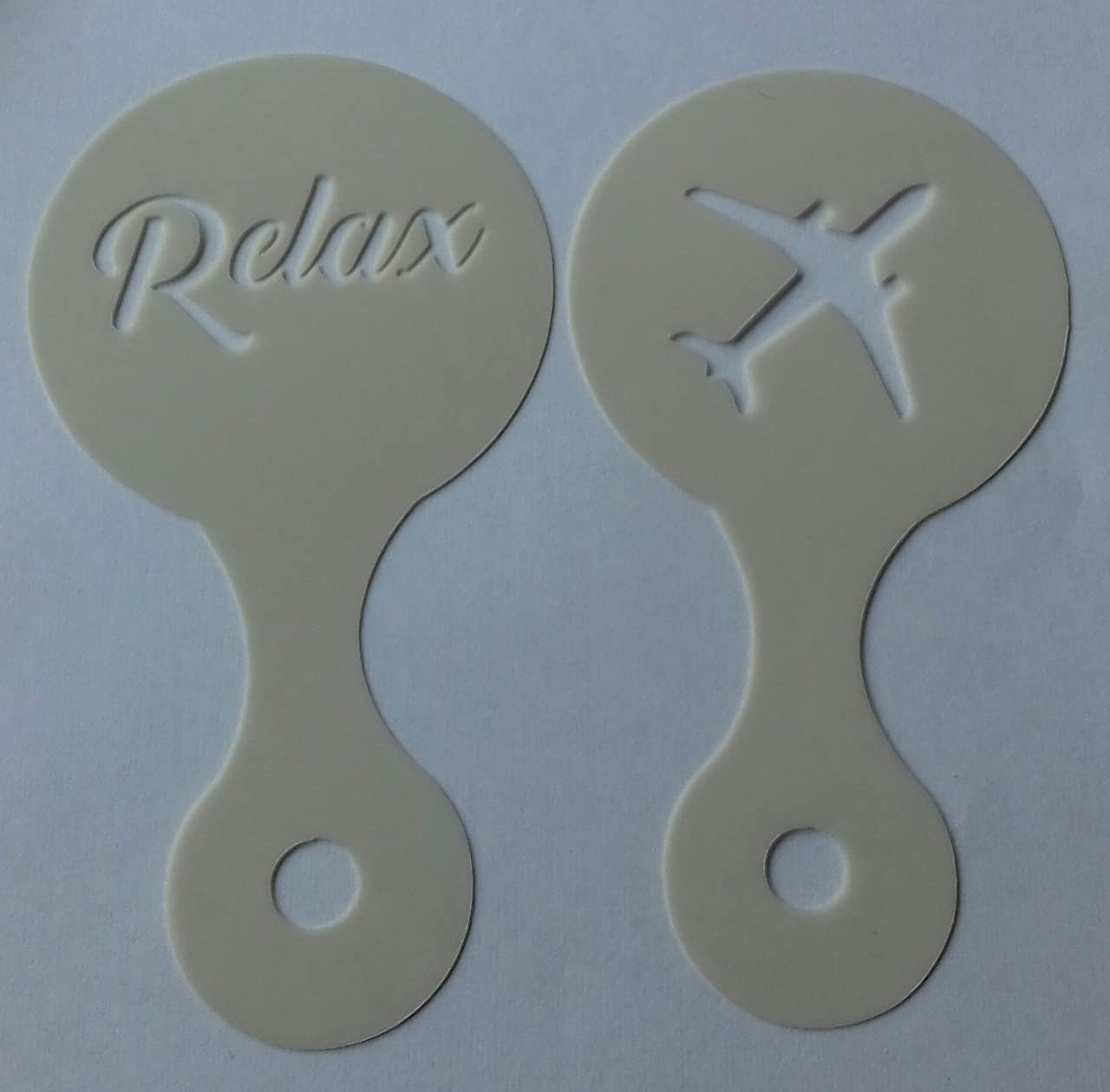 Relax & Plane Coffee Cup/Cappuccino Stencils Reusable Many Times Cafe Restaurant Tourism Vacation Airplane