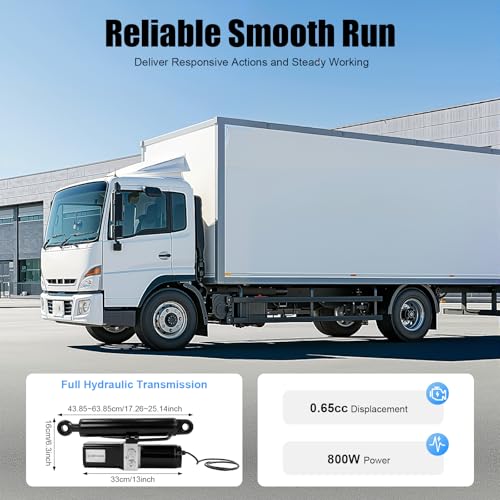 12V 8" Heavy Duty Hydraulic Linear Actuator Electric Hydraulic Motor 4409Lbs Compatible with Dump Trailers, Lift Tables, Solar Tracking System, Wheelchair Lift, Tractors, Cleaning Vehicle - Thumbnail 3
