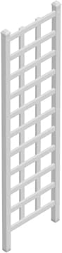 Dura-Trel Providence 22 x 75in PVC Vinyl Outdoor Garden Patio Trellis, White - Lattice Panels w/Ground Anchors, Tall Climbing Plant Support for Vines, Flowers, Rose, Cucumber, Ivy & Privacy Fencing