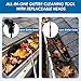 Gutter Cleaning Tools from The Ground, Adjustable Gutter Cleaning Pole with 180° Pivoting Head, Gutter Rake & 2 Gutter Brush, Gutter Cleaner Tool for Removing Leaves, Debris & Spider Webs (Black)