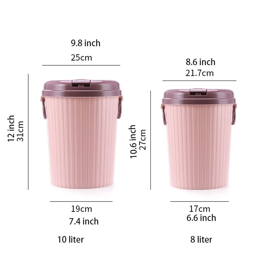 Kosz na Śmieci Sypialni Koszszt na śmieci z pokrywką push, plastikowe śmieci mogą łazienki kosz na śmieci kosza kosz na śmieci z sypialnią na push górną pokrywę Kosz na Śmieci Biura (Color : D, Size