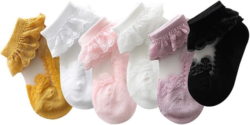 Baby Girls Frilly Socks Princess Lace Ruffle Sock - Image 3