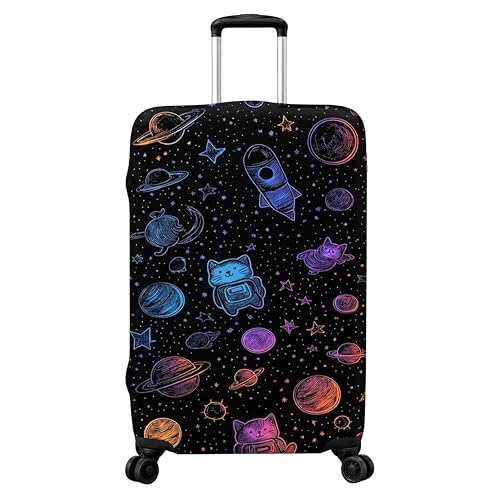 Image of Printed Luggage Cover for Traveling Bag & Suitcase - Stretchable & Scratchproof Trolley Protector with Velcro Lock & Lightweight Washable Material(Suitcase Not Included, Only Cover in Product)