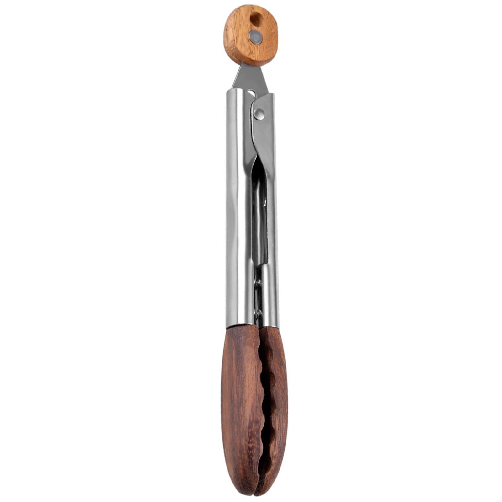 MICFENY Wood Cooking Tongs Stainless Steel Nonstick Salad Tongs for Kitchen and Barbecue 9Inch or 12Inch Wood Tongs