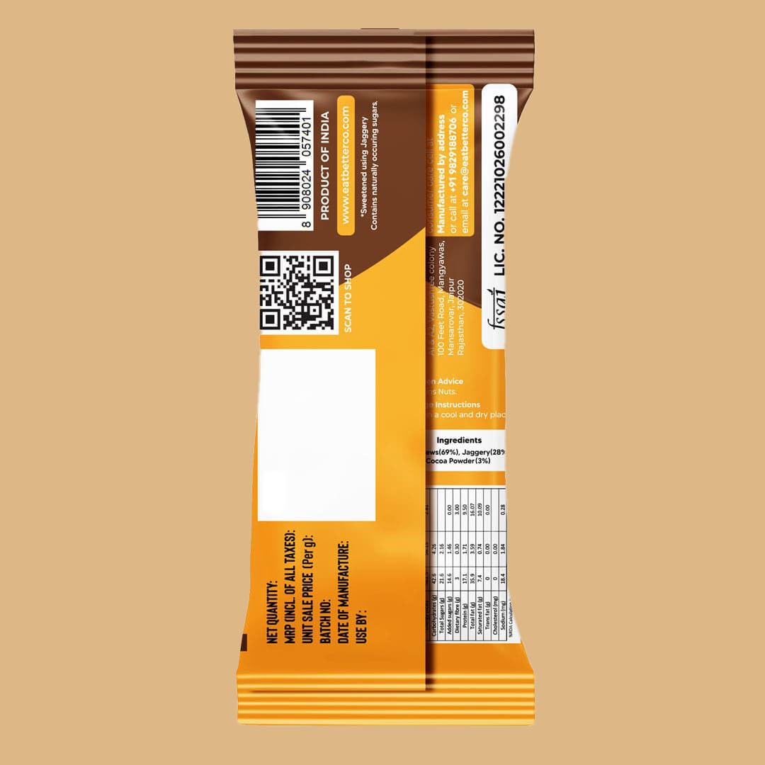 Eat Better Co Chocolate Coated Cashews β No Added Sugar, Naturally Sweetened with Jaggery, Healthy Chocolate Snack (40 g) 2