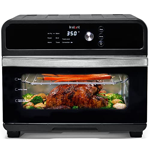 Instant Omni 19QT/18L Toaster Oven Air Fryer, 7-in-1 Functions, Fits 12″ Pizza, Crisps, Broils, Bakes, Roasts, Toasts, Warms, Convection, 100+ In-App Recipes, from the Makers of Instant Pot, Black