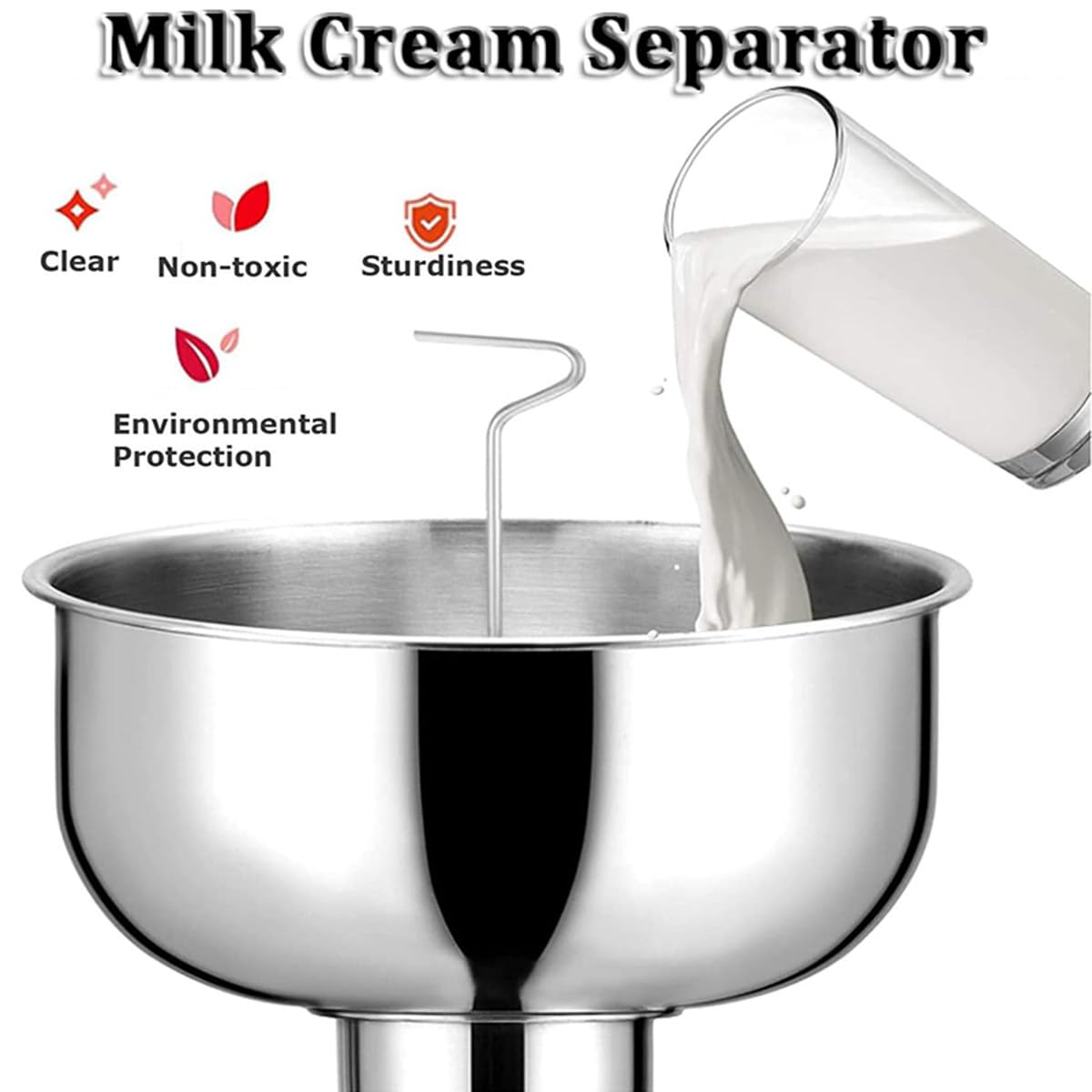 Separatore per crema di latte fresco, 50 l/h ad alta efficienza, converte il latte intero in latte scremato, ideale per capre e mucche, 10500 giri/min per una rapida elaborazione