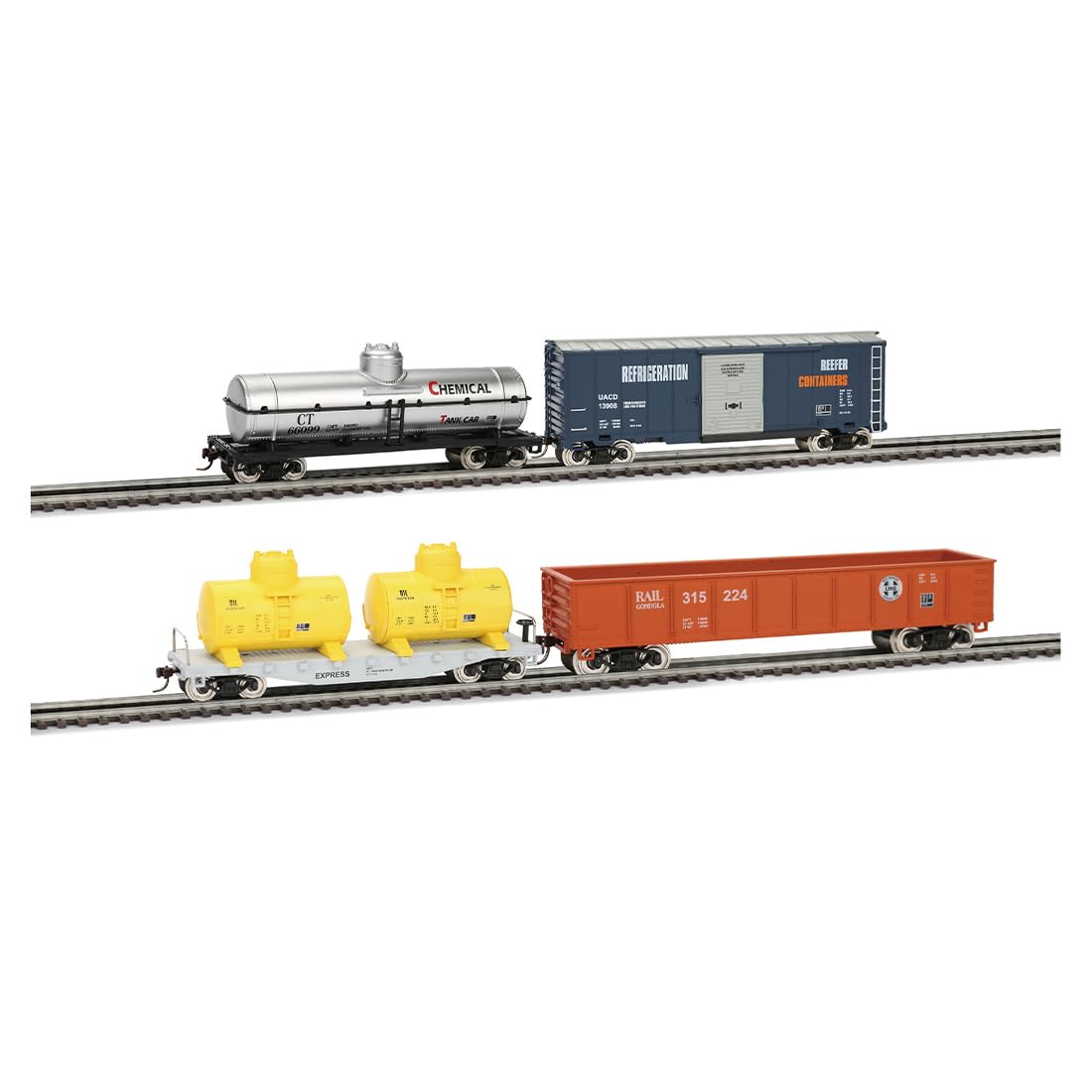 Set di modellini di treno radiocomandato, scala 1/87 HO F7, in lega, classica locomotiva diesel, treno elettrico con carri merci, binario in metallo, controller ed effetti di illuminazione, sistema di