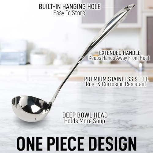 Zulay Kitchen METAL LADLE Stainless Steel 13 Inch Soup Ladle thumb #1