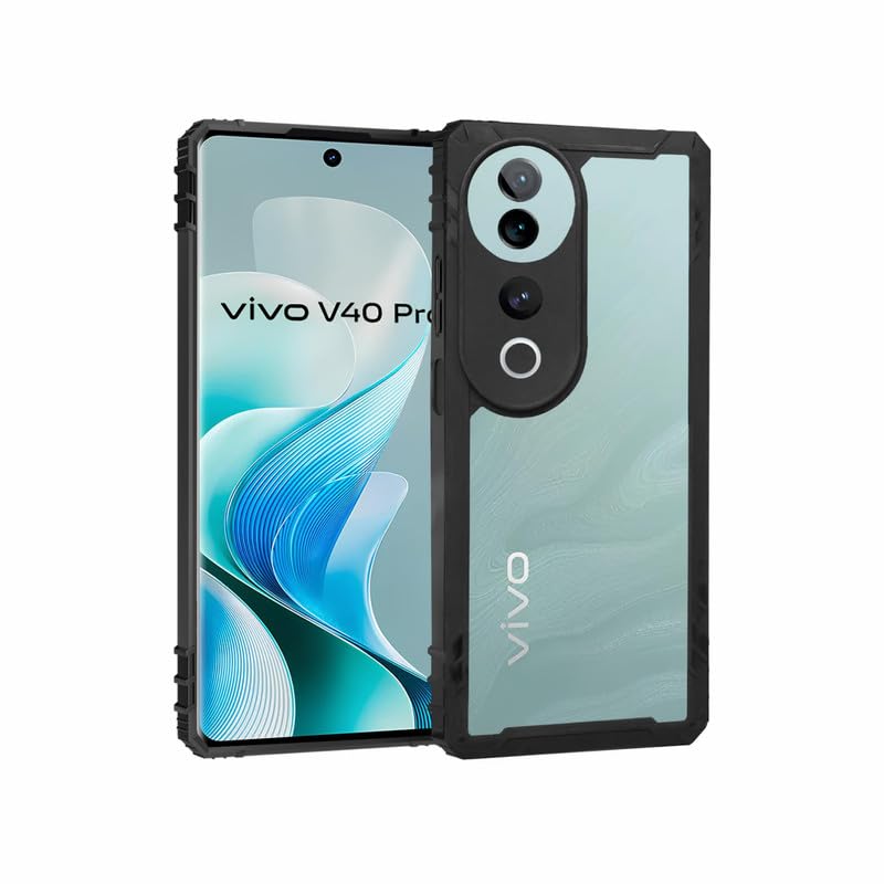 Image of AIBEX Crystal Clear Back Cover Case for Vivo V40 5G / Vivo V40 Pro 5G | 360 Degree Protection | Shock Proof Design | Transparent Back Case for Vivo V40 5G / Vivo V40 Pro 5G (PC & TPU,Bumper)