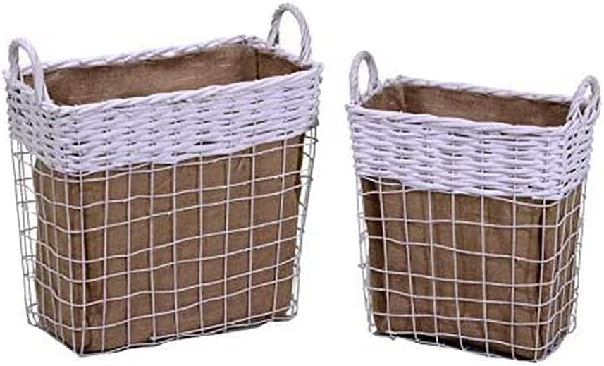Vacchetti Giuseppe 2316540000 Basket, Wicker, White, Medium, 2 units