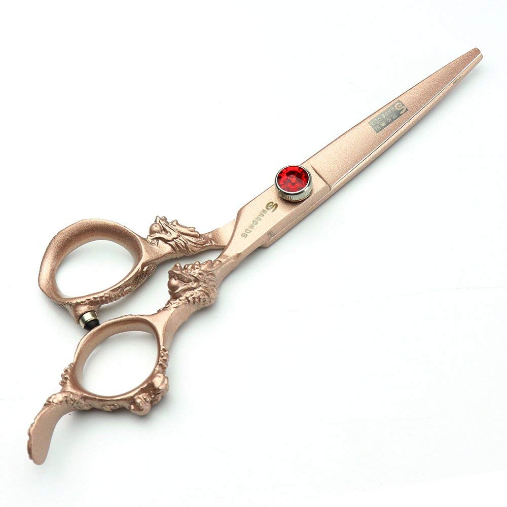 Peluquería Tijeras de peluquería profesional Tijeras de peluquero Japón 440c Afeitadora de acero inoxidable/Rosa(6 Pollici, 2 Pezzi-B)
