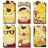 48Pcs Chinese Red Envelopes 2026,Asian Lunar New Year Cartoon horse Envelope Foldable Large Lucky Money Envelopes horse Year Envelope Red Packet Hongbao for Spring Festival Birthday Wedding Supply