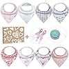 FUTURE FOUNDER Bossy Sassy Babyslabbetje met bandana-design, 8 stuks, met 1 multifunctionele tas, leuk cadeau voor…
