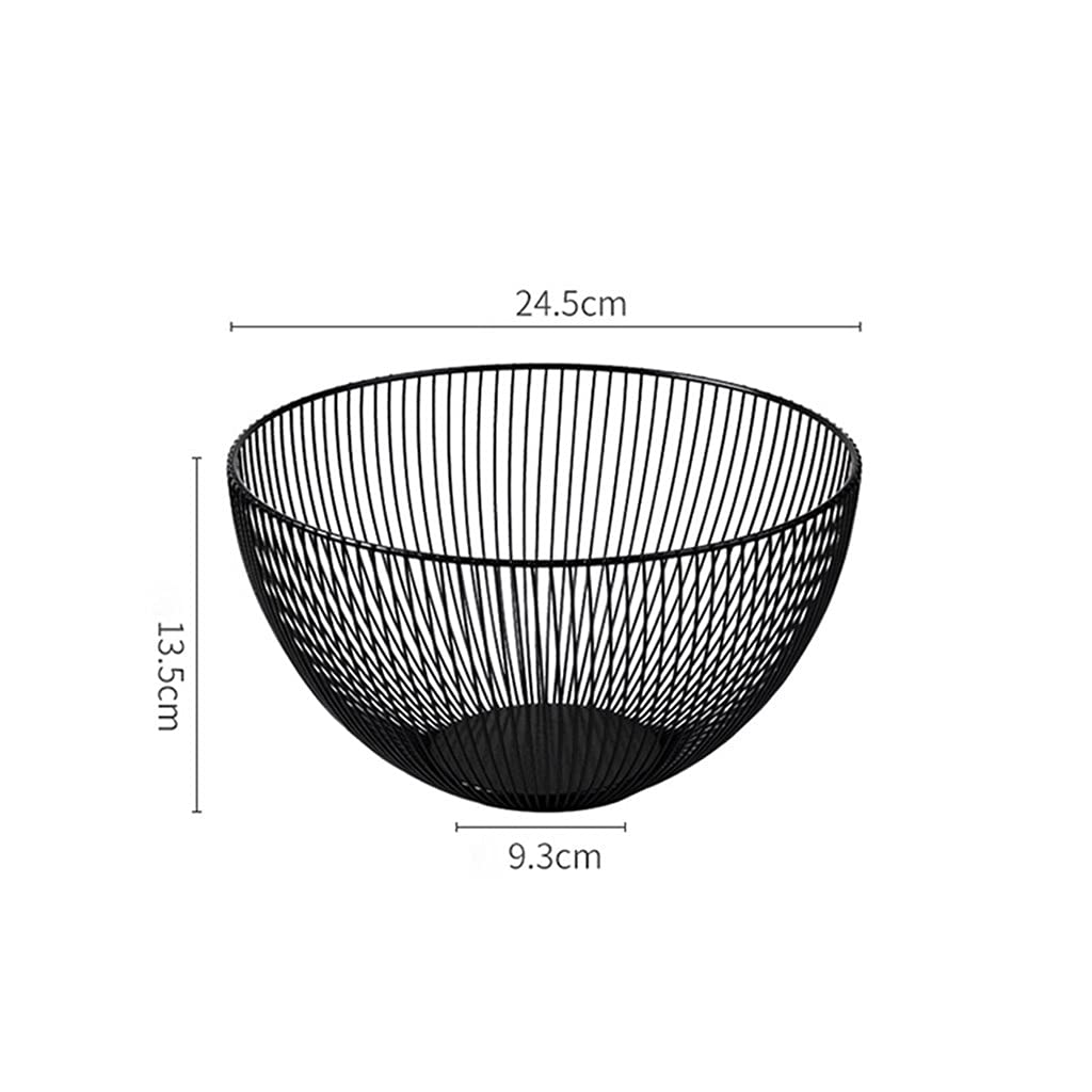 Cesta de Frutas Creativa, Paquete de 2 Unidades, Cesta de Frutas de Alambre metálico, Cesta de Almacenamiento Redonda con escurridor, para Pan, Aperitivos, Frutas, Verduras, Decora