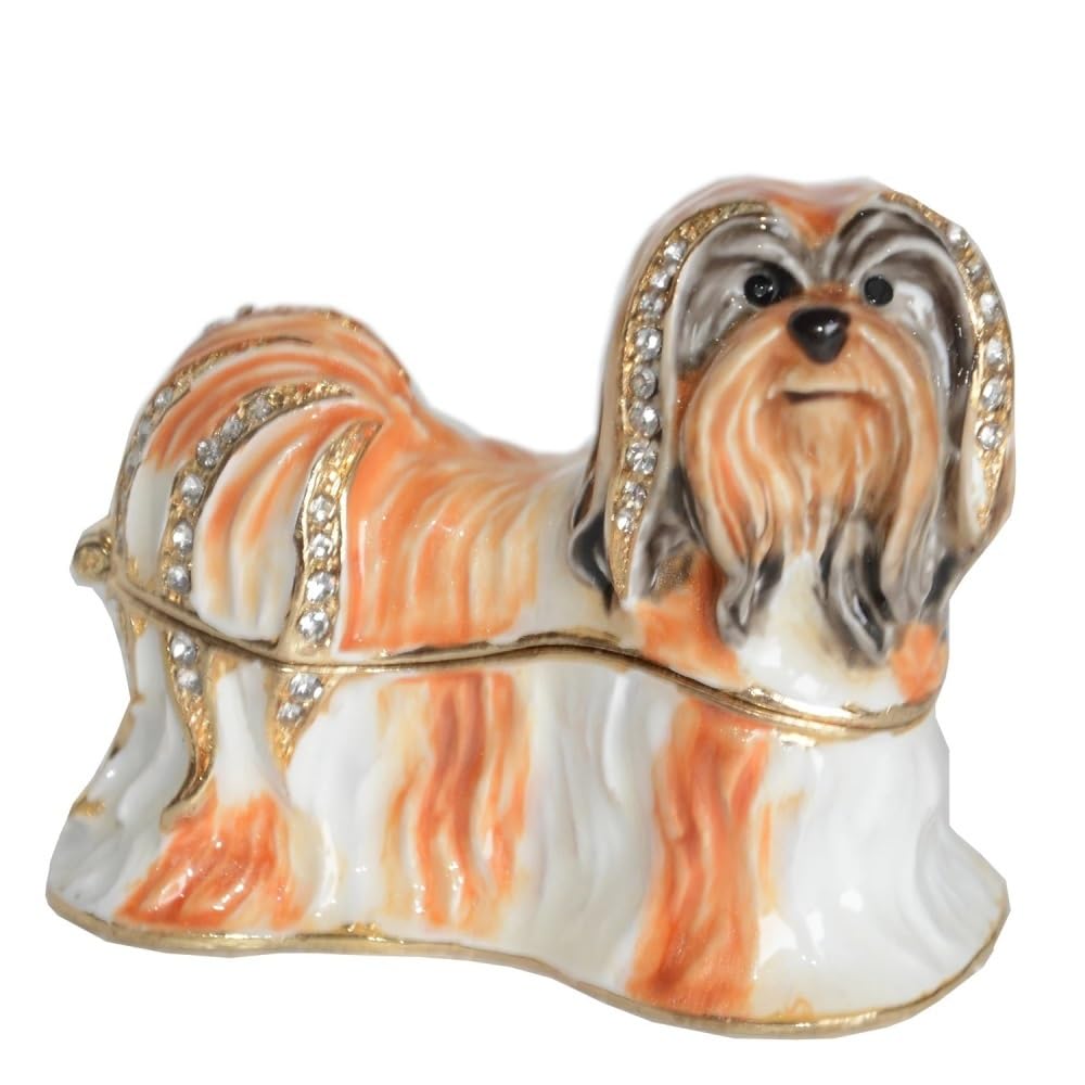 YOPI Dog Collectible Figurine, Metal Trinket Box