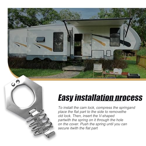 Image of 2 PCS Car Water Heater Door Lock Torsion Cam Lock, 1.4 inch x 0.8 inch Stainless Steel Water Heater Cover Latch Fastener, Vehicle Repair Parts, Suitable for Most Cars, RVs, Campers (Silver)