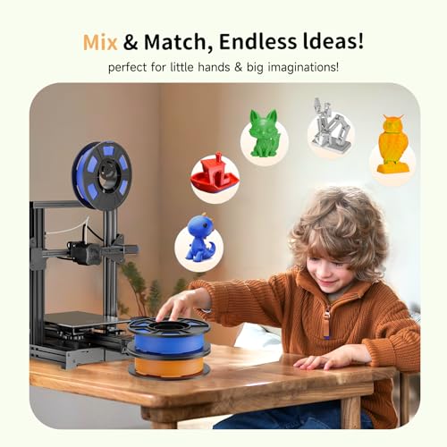Image of CREALITY PETG Filament Bundle, 8 Colors Total 2kg, 1.75mm 3D Printer PETG Filament, Individually Vacuum-Sealed, Fit for Most FDM 3D Printers, Black+White+Grey+Tansparent+Red+Blue+Green+Orange