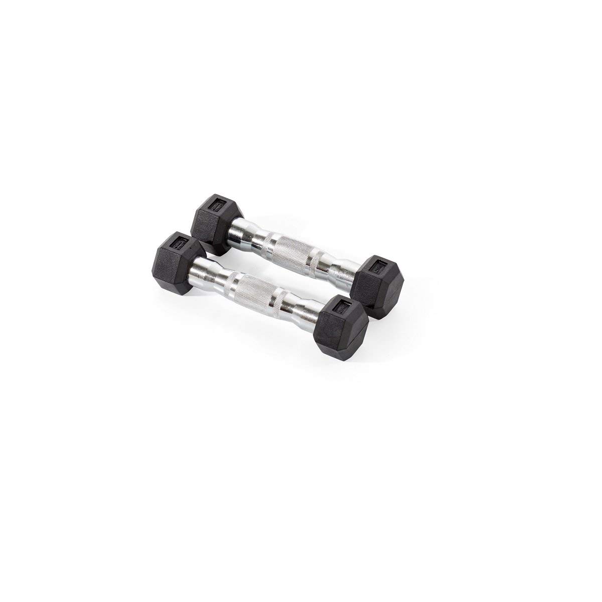 York Fitness Unisex Rubber Hex Dumbbells ( Pair), Black, 1.25Kg