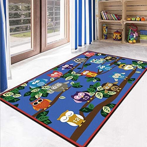 Tapete antideslizante para niños, juego de actividades, aprendizaje, bonito tapete impreso de búhos, para cuarto de bebé, sala de estar, dormitorio,