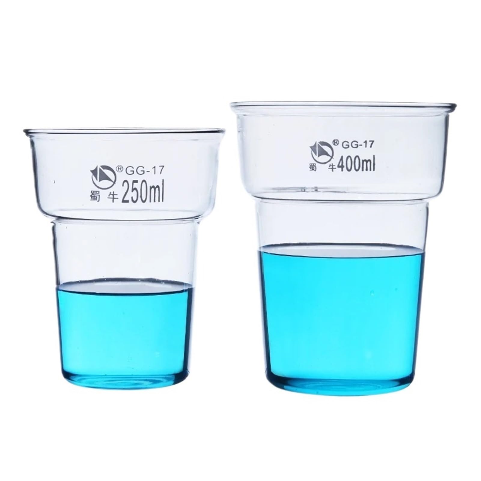 Grubościenna szklana zlewka, odporna na wysokie temperatury, szkło laboratoryjne, 2 sztuki/zestaw (250 ml 2 szt.)