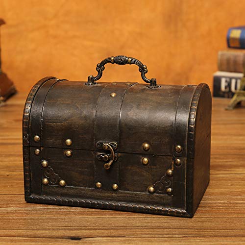 宝箱 鍵付き アンティーク 宝箱 木製 持ち手付き 海賊 宝箱 小物入れ 収納ケース 手作り インテリア小物 おしゃれ 木 箱 レトロ タイプa 押入れ収納 すのこ の通販情報 No ユアガイド