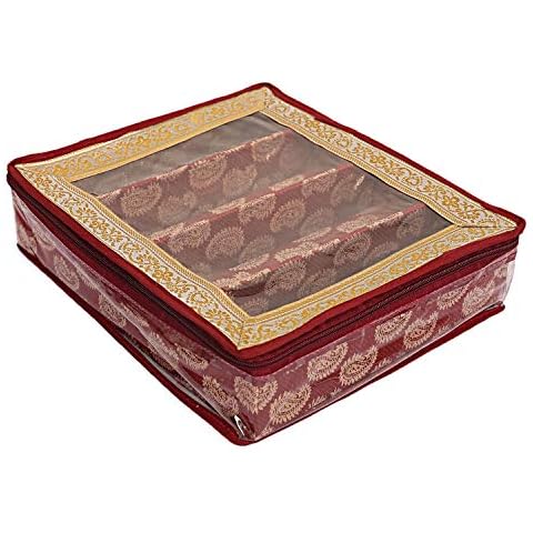 EliteKoopers 4 Rod Maroon Bangle Box Storage Jewellery Box Cover