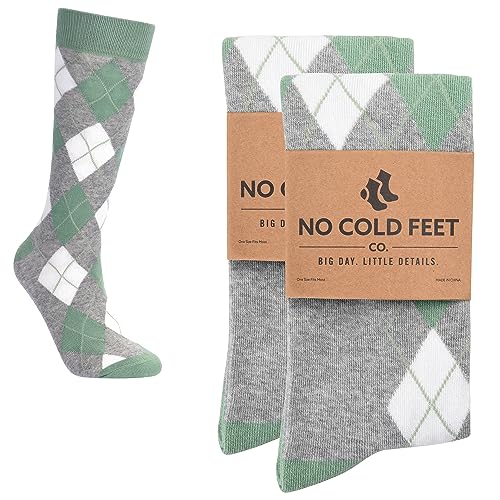 Fun Green Colorful Novelty Socks for Men for Dress Casual Formal Groomsmen Wedding, 2 Pack