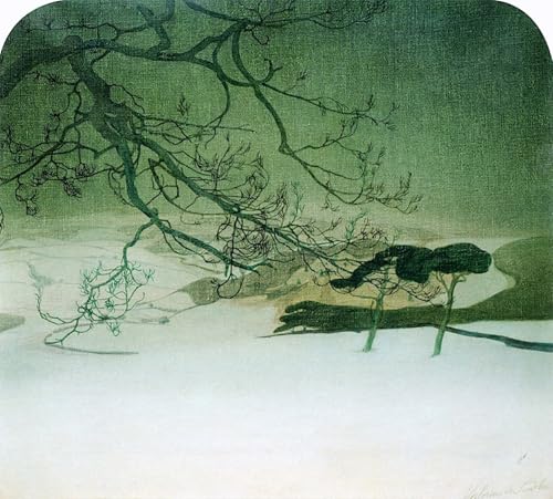 Tableau Toile Paysage d'Hiver de Valerius De Saedeleer Affiche d'Art 60x90cm SERENDIPITP