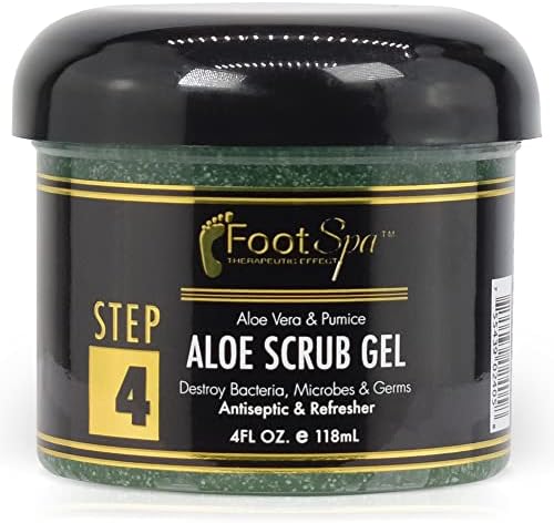 FOOT SPA - Exfoliating Scrub Gel, 4 Oz - Manicure, Pedicure and Body Exfoliator Infused with Aloe Vera and Salicylic Acid - Glow, Polish, Smooth and Moisture Skin - Body, Hand and Foot