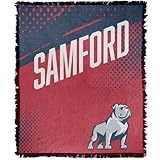 LOGOVISION Samford University Fan Zone Woven Tapestry Cotton Blend Fringed Throw Blanket 50"x60"