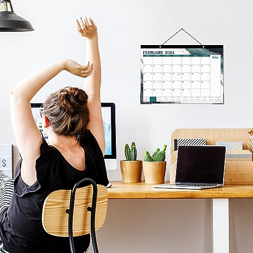 Desk Calendar 2024-12 Monthly Desk/Wall Calendar 2-In-1, 16.9" X 11.9", January 2024 - December 2024 With Corner Protectors, Ruled Blocks - Pink By Artfan #TOP6