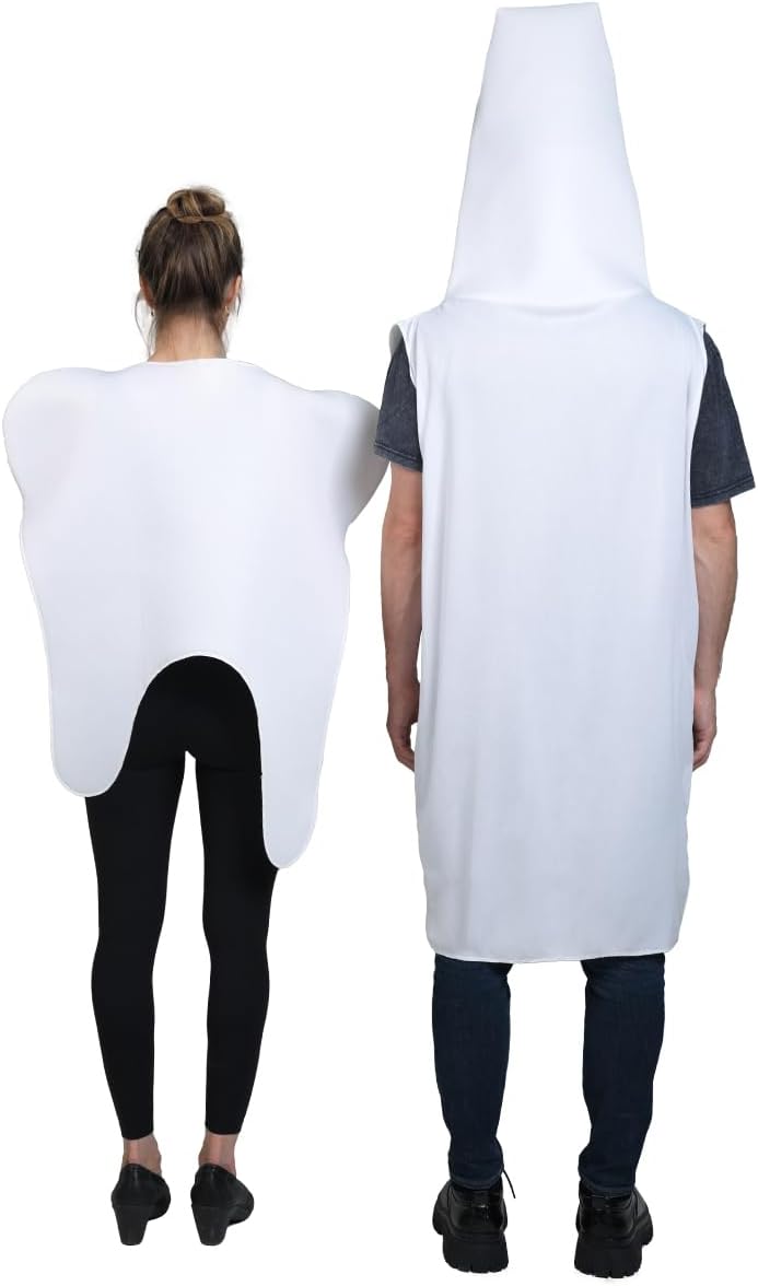 Adult Tooth & Toothpaste Costume 2Pcs Halloween Group Costumes - Image 5