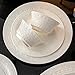 Imagen de Servicio de vajilla de porcelana fina para 4 blanco ligero resistente a la viruta para restaurantes de comedor familiar regalo