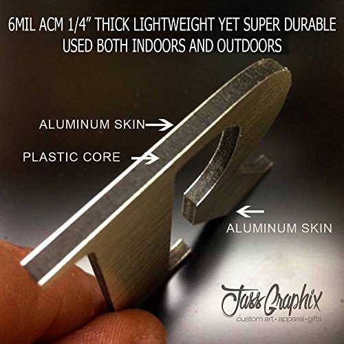 Jass Graphix 18" Tall Black Vine Monogram Initials For Door Personalized Sign Thick Aluminum Door Hanger Wall Décor Fence Yard Sign #TOP1