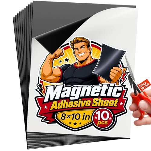 Self-Stick Adhesive Magnetic Sheets, 8x10" (20x25cm), 10 pcs