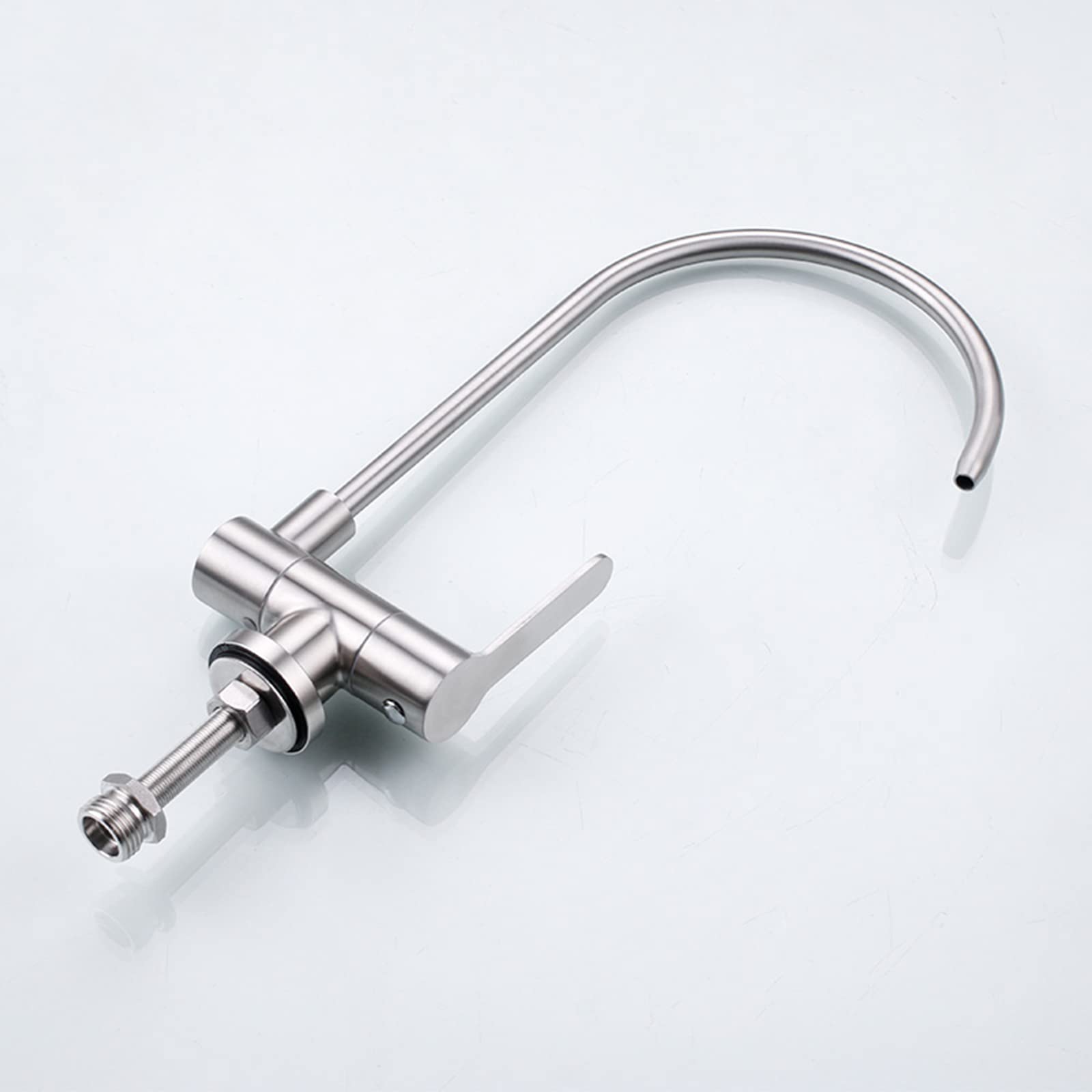 Filtro de Agua Grifo Solo Agua fría grifos de Cocina giratorios Acero Inoxidable Cepillado-C