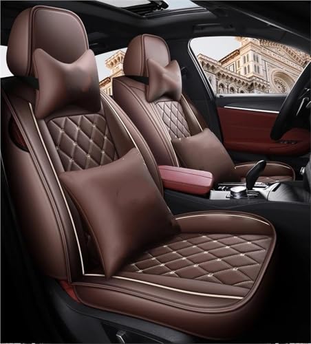 Housses de siège voiture universelles anti-tache en cuir PU marron confort