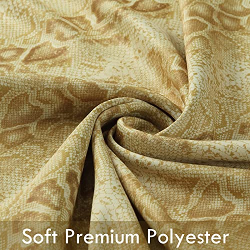 Bestripes Gold Shower Curtain Gold Yellow Snake Printed Soft Fabric Shower Curtain For Bathroom Decorative Waterproof Polyester Bath Curtains, Wrinkle Free, Machine Washable, 72" W X 72" H #TOP1