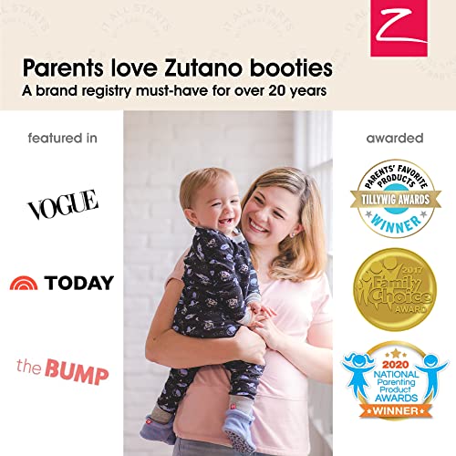 image for Zutano Unisex Organic Cotton Baby Booties with Gripper Soles, Gray Hea