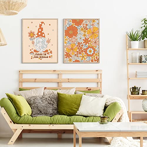Habseligkeit 70S Christmas Wall Art Posters, Santa Vintage Trendy Room Decor, Hippie Wall Art Prints For Room Aesthetic Unframed, 8X10In, Set Of 6 #TOP5