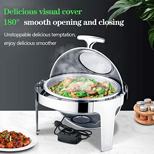 ywewsq Chafers und Buffetwärmer, Chafing Dishes, runde Edelstahl-Buffetserver und Speisenwärmer für Buffets, Bankette… – Bild 6
