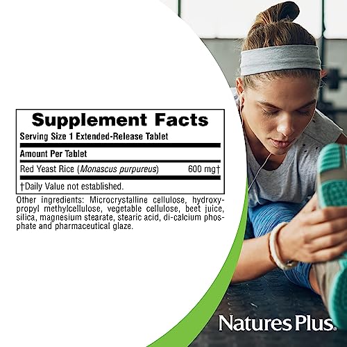 Naturesplus Herbal Actives Red Yeast Rice, Extended Release - 600Mg, 30 Vegan Tablets - Herbal Supplement - Vegetarian, Gluten-Free - 30 Servings #TOP1